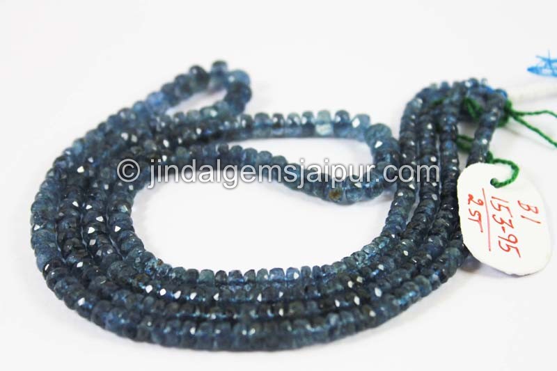 Santa Maria Moss Aquamarine Faceted Roundelle Beads